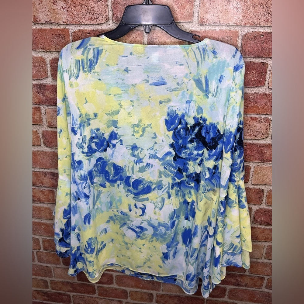 Alfani Women's Blue and Yellow Top size 18 - Picture 3 of 8
